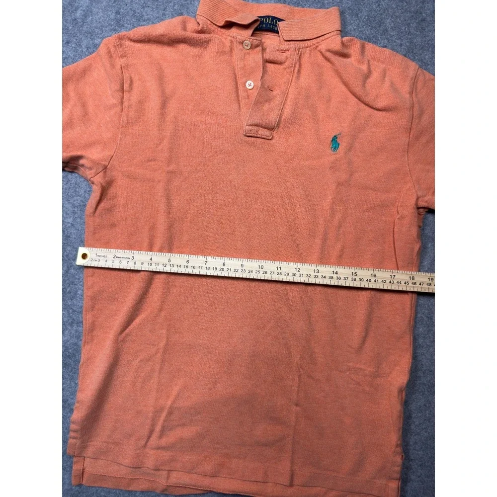 Polo‎ Ralph Lauren Shirt Mens Small Orange Site Slits High Low Hem Golf Tennis